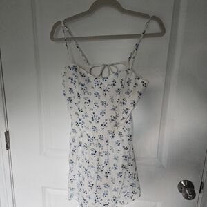 Nwot Hollister White and Blue Floral Mini Dress